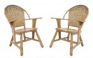Old hickory ash wood dining chairs 1