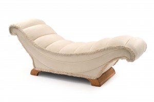 English art deco white cotton recamier 1