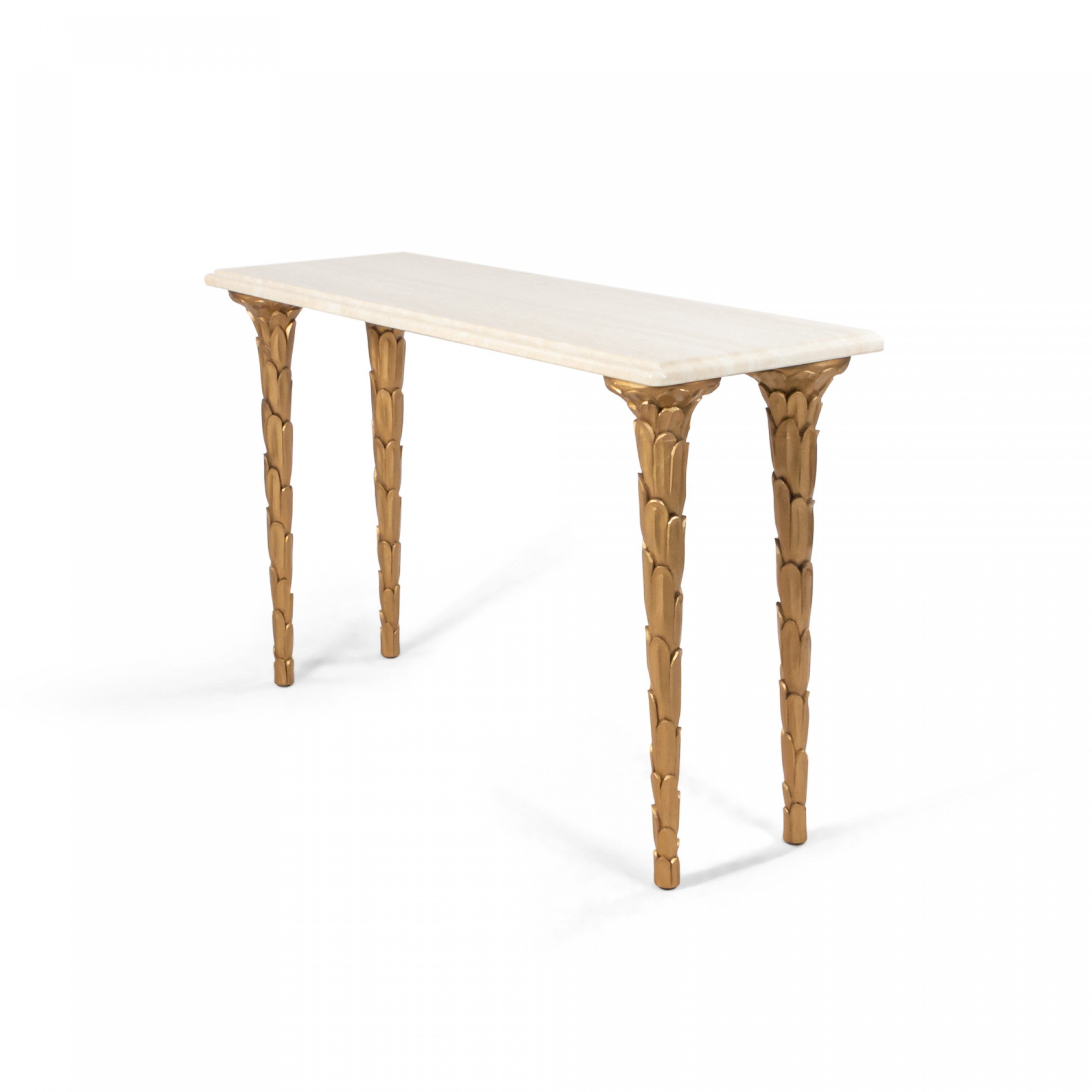 Contemporary regency style gilt console table