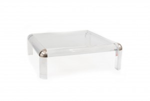 Contemporary lucite and glass coffee table 1