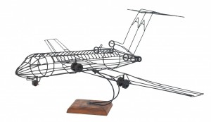 Mid century american airlines wire plane sculpture