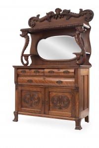American victorian oak buffet cabinet 1
