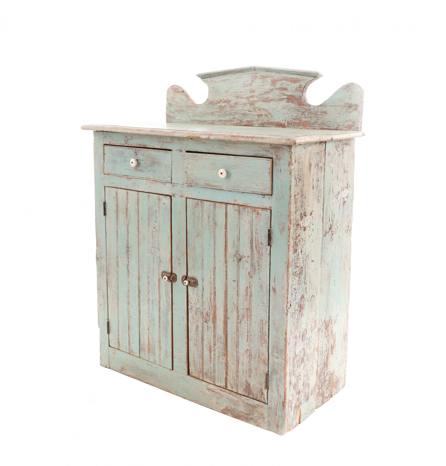 Country rustic blue ontario cabinet 1