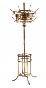 Aesthetic movement brass hat stand