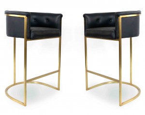 Contemporary black leather bar stools 13