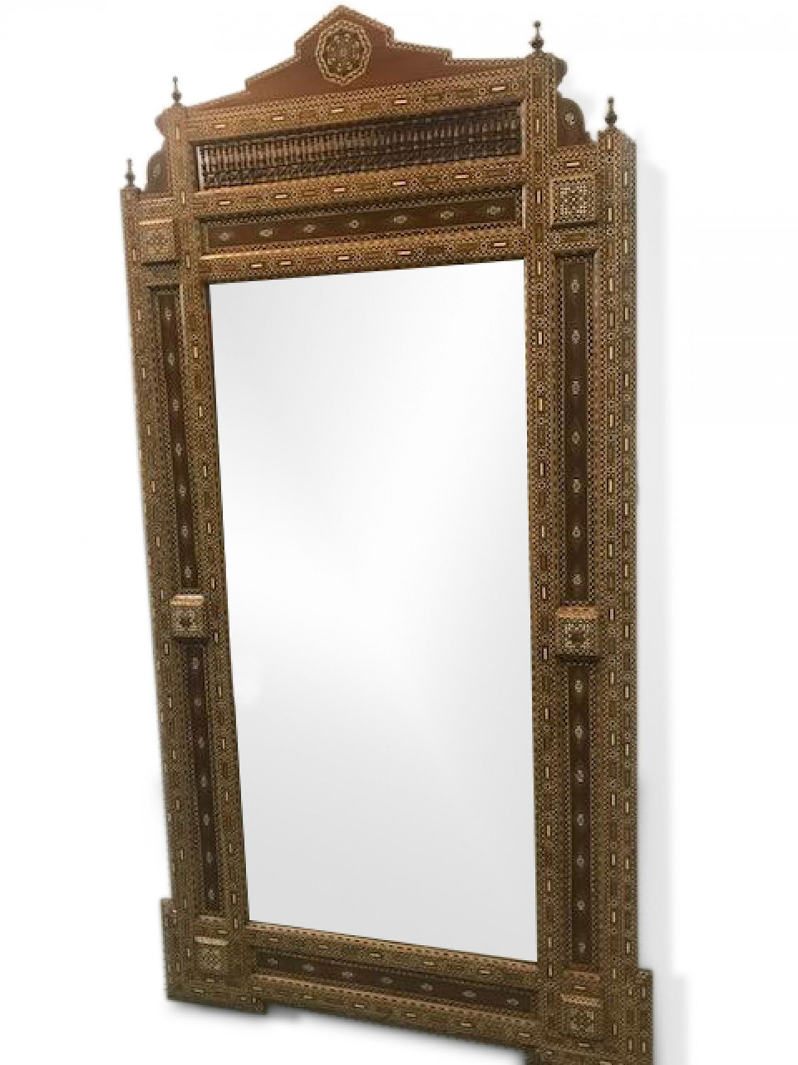 Moorish style mosaic inlaid two light mirror 1