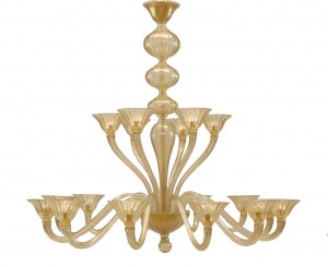 Venetian murano sommerso gold glass chandelier 1