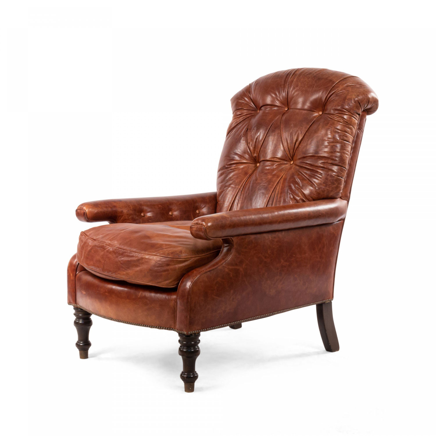 English victorian leather easy chair 4