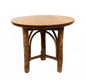 Rustic Hickory Small Round Cafe Table