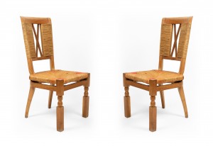 6 arbus woven back chairs