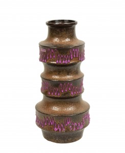 German purple ceramic zig zag vase