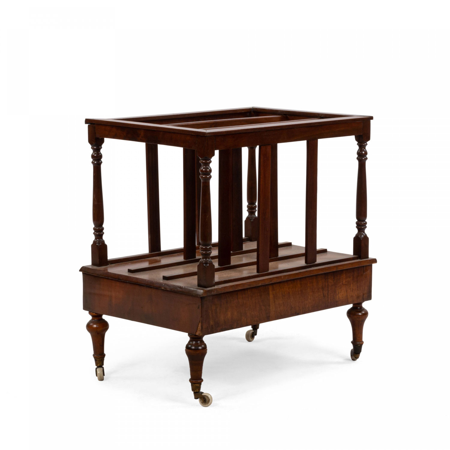 Late 19th century mahogany 3 section magazine rack