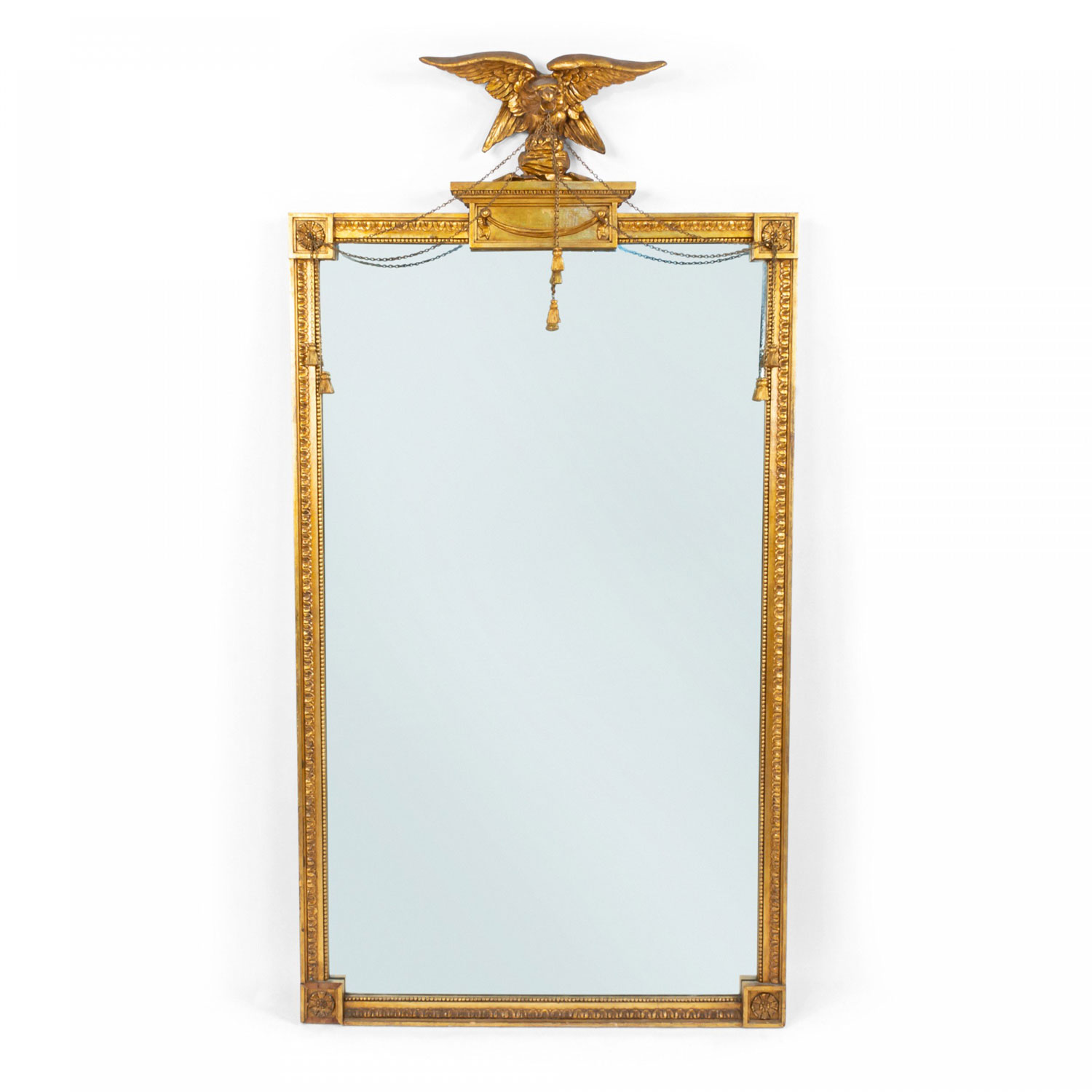 Federal rectangular gilt metal mirror surmounted by an eagle