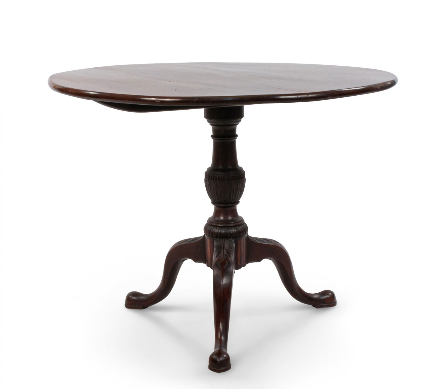 Queen anne cherry wood round table with cabriole legs