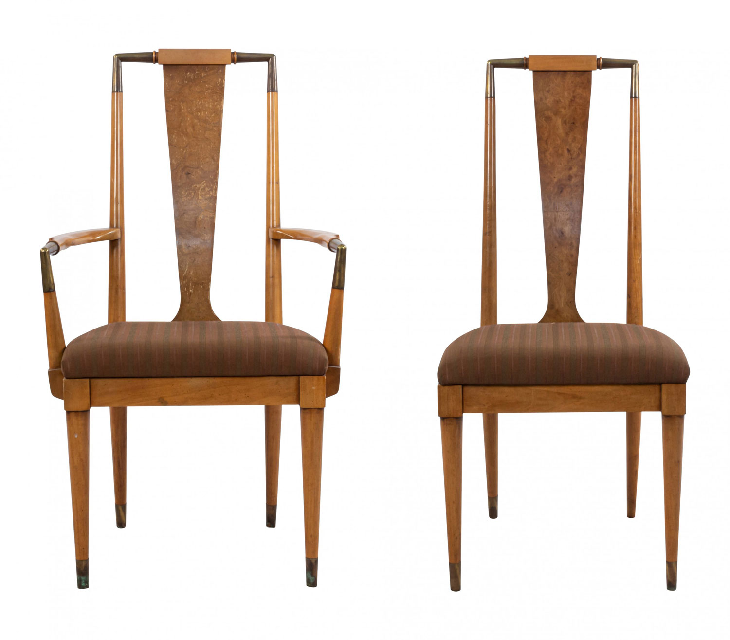 Set of mid century splat back side chairs