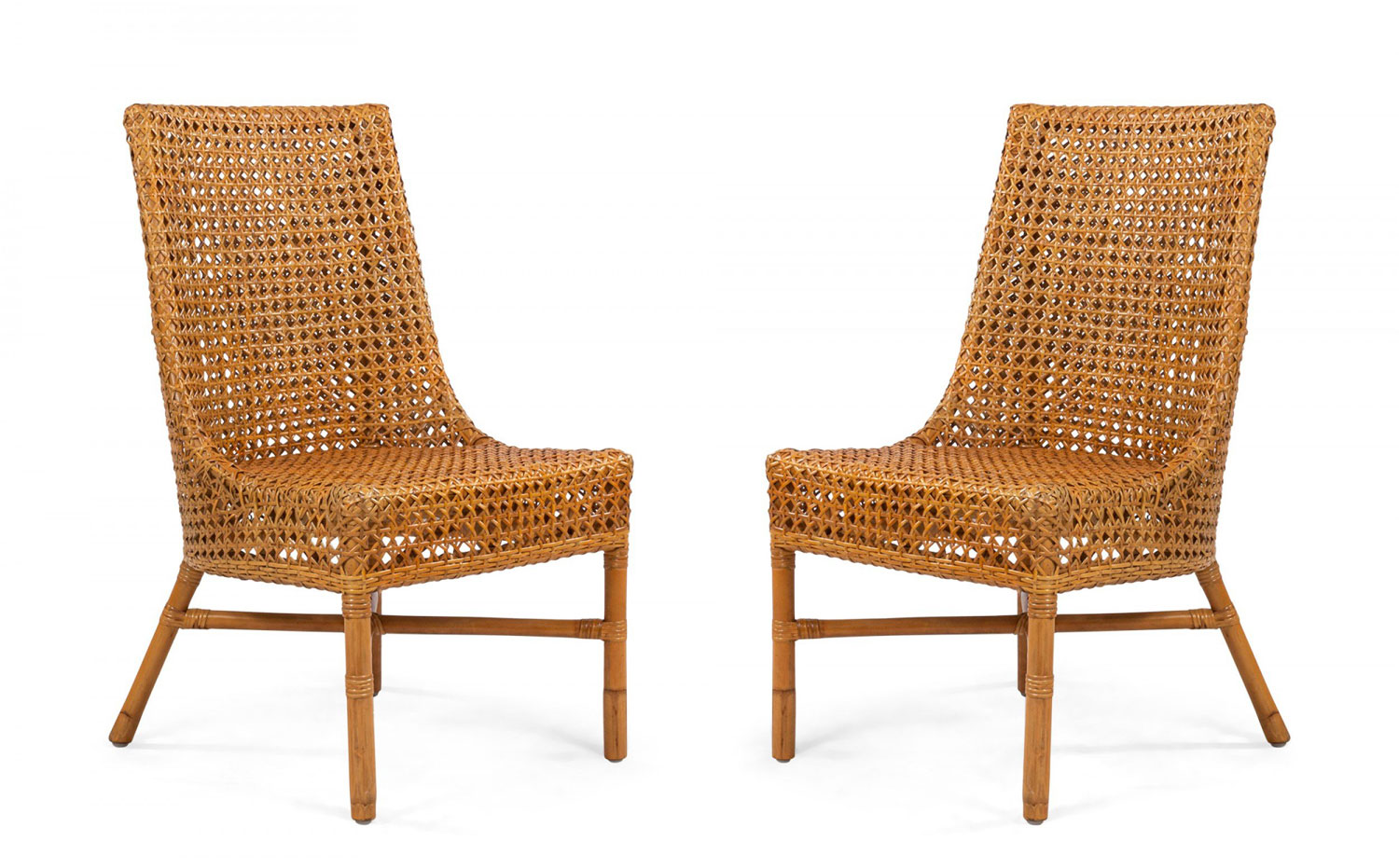 Contemporary wicker side chairs