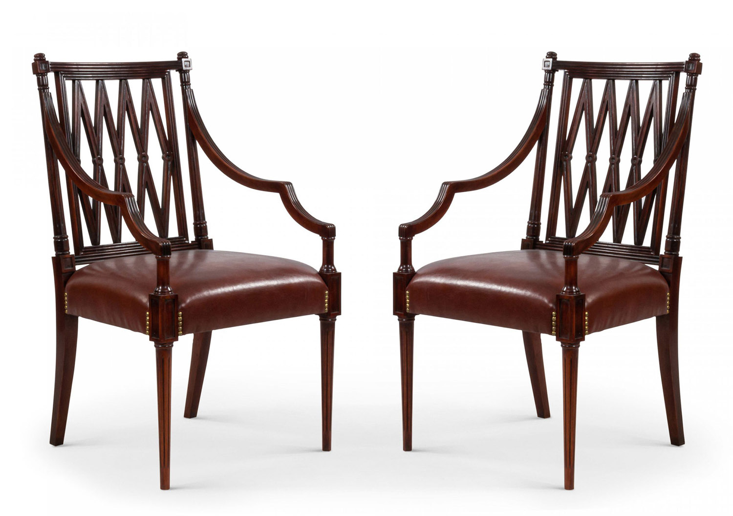 Diamond backed arm chairs