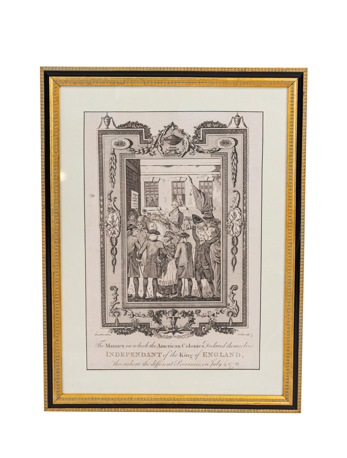 Reproduction engraving of the declaration of independence