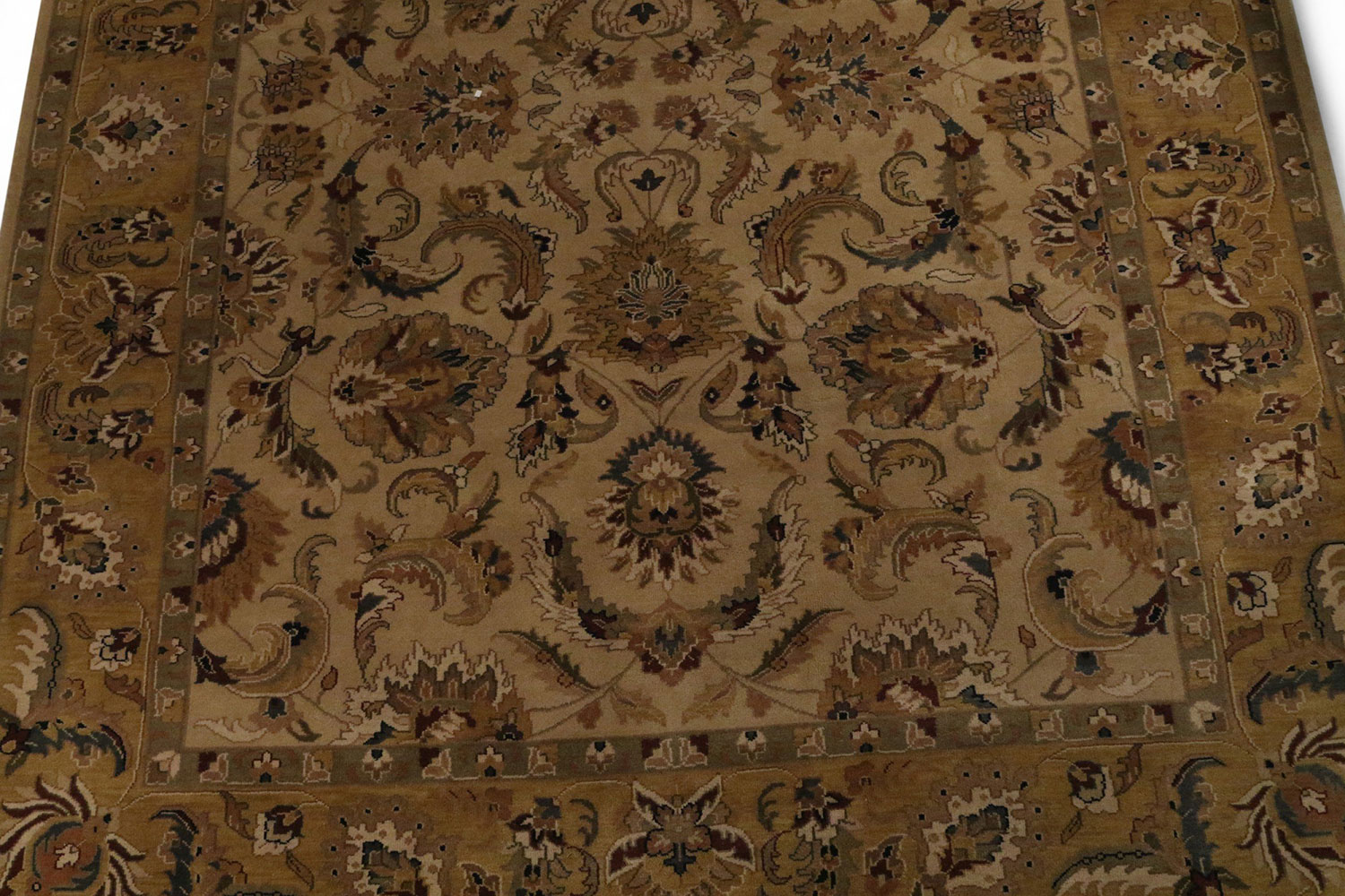 Contemporary gold and brown turkish patterned area rug