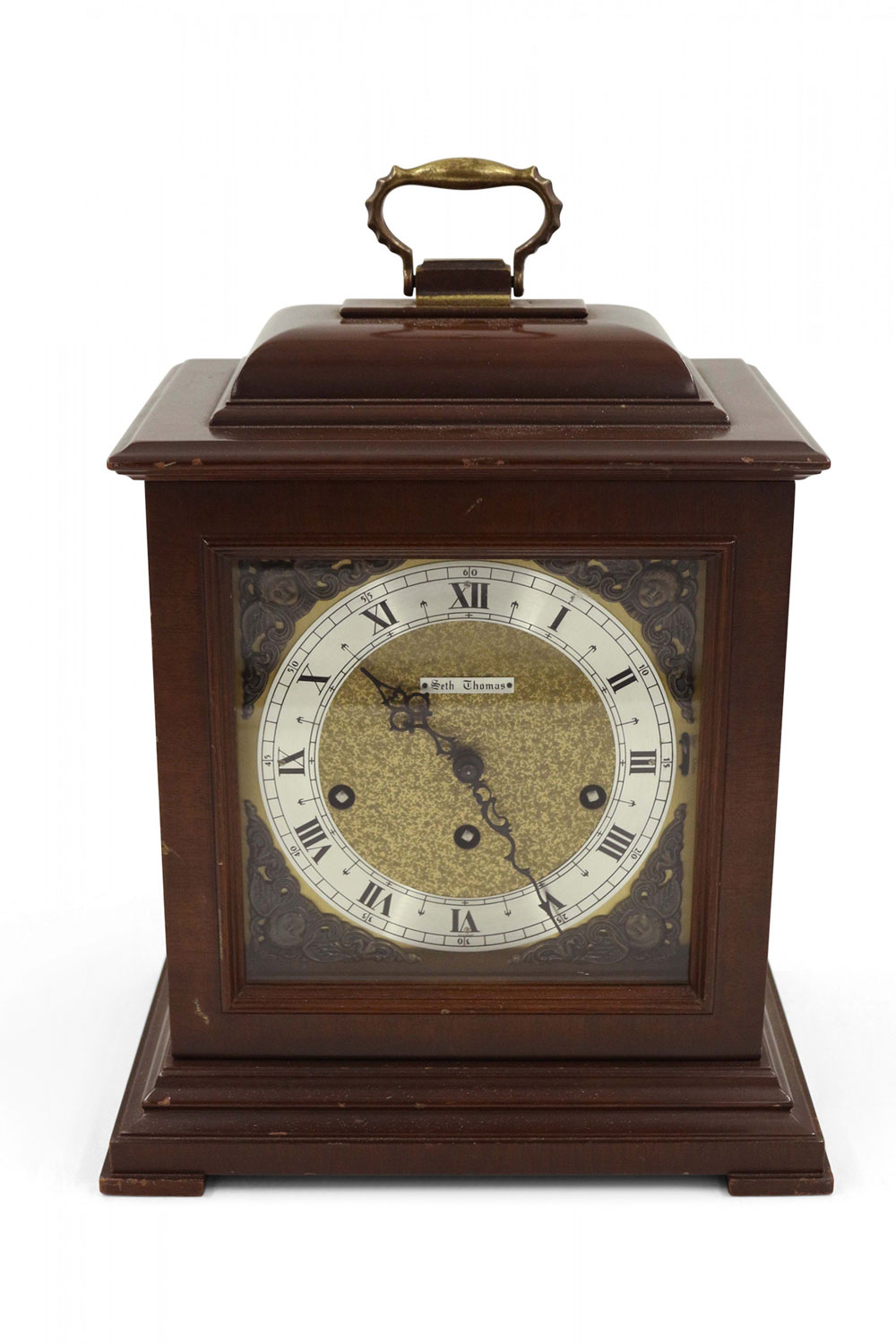Pair of english victorian mahogany table clocks
