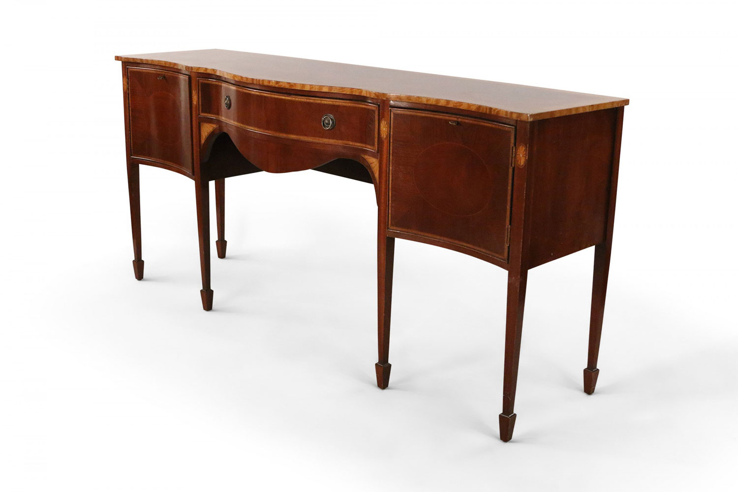 English sheraton style large mahogany sideboard
