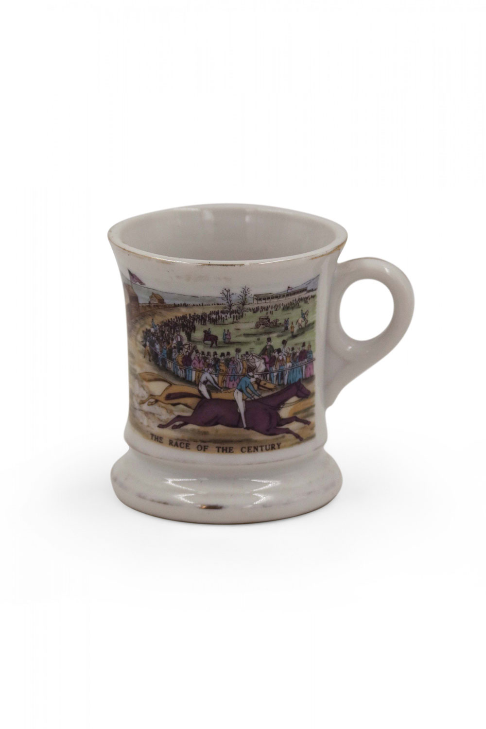 English Country Style Horse Race Design Ceramic Shaving Mug