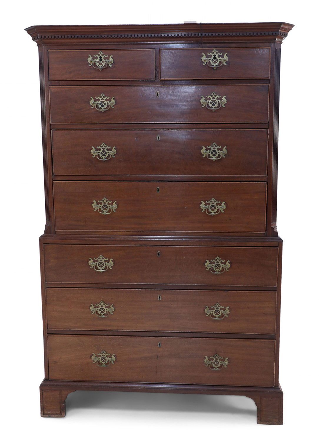English Georgian Mahogany Chest on Chest