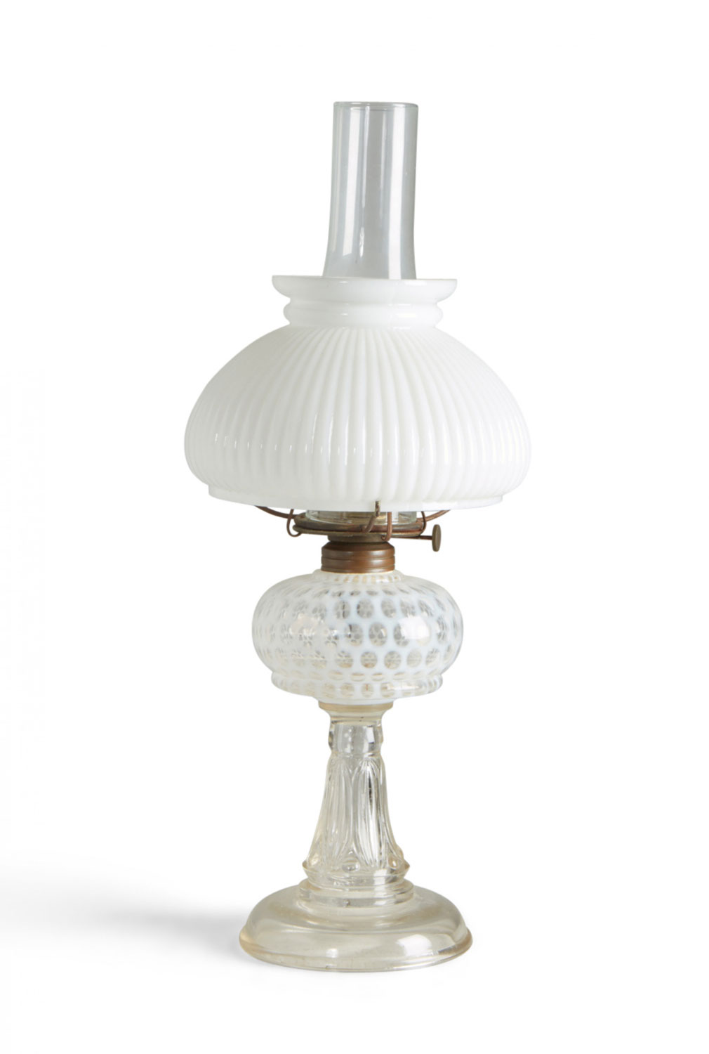 American Victorian Clear and Milk Glass Table Lamp