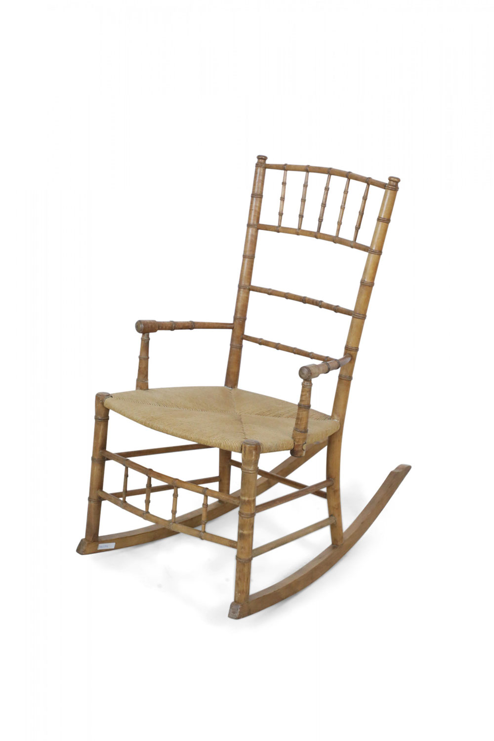 Faux Bamboo Child Sized Rush Seat Rocking Chair