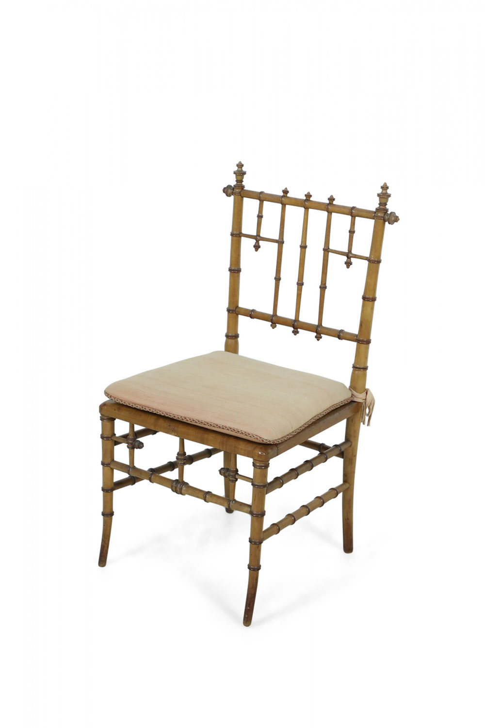 Faux Bamboo and Cane Seat Side Chair