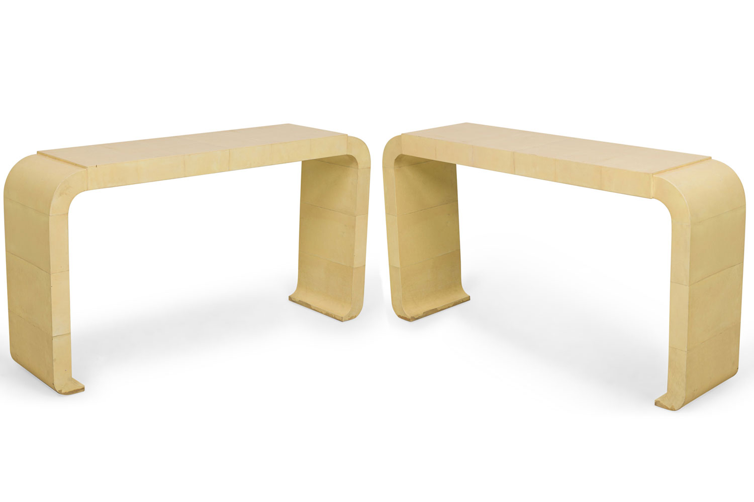 Italian Mid Century Style Parchment Console Table