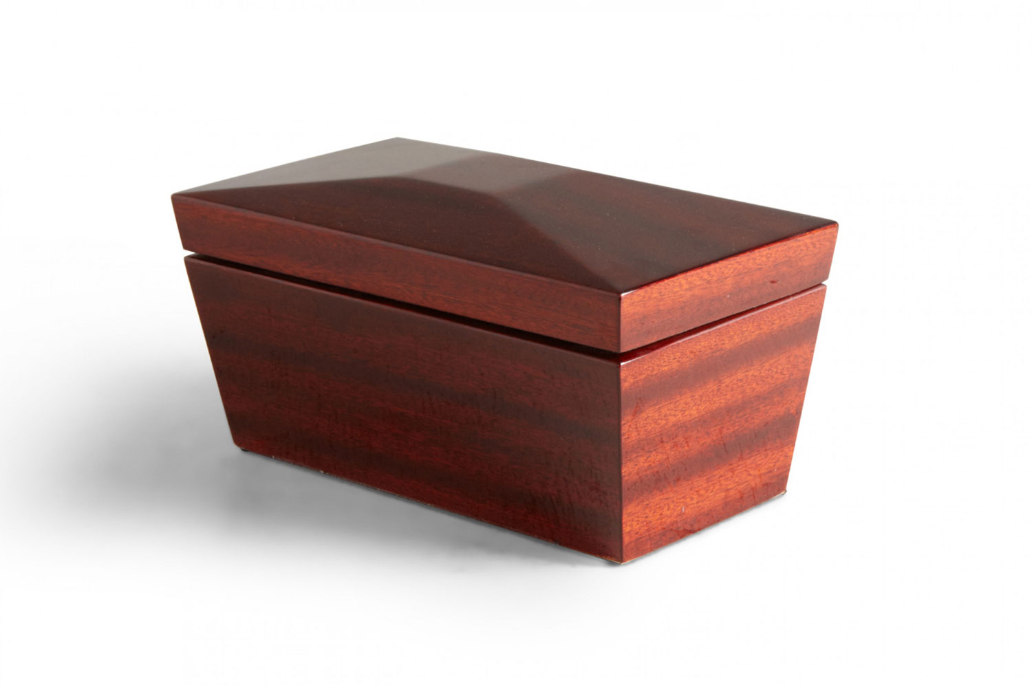 Contemporary lacquered cherry wood rectangular decorative box