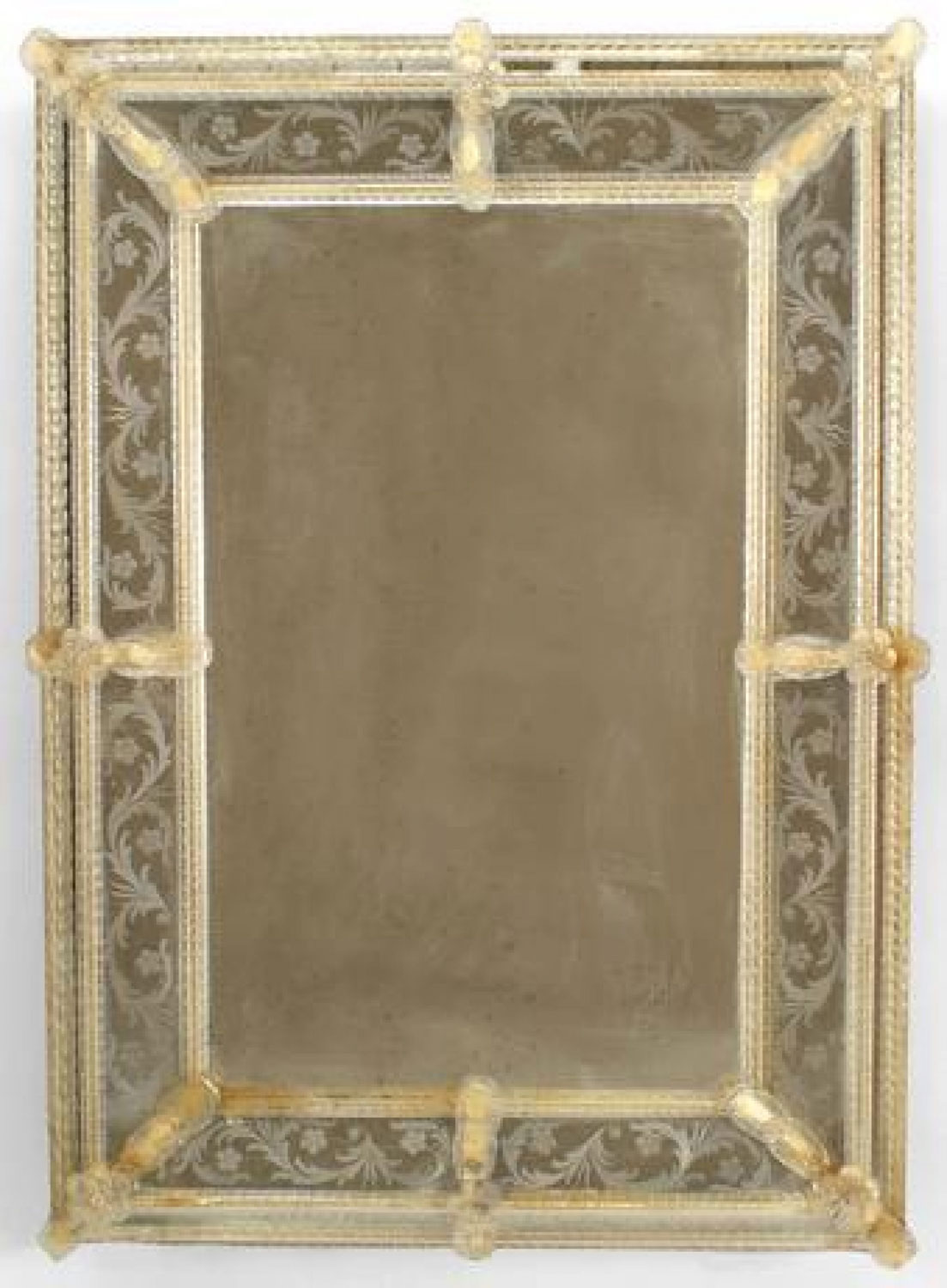 Italian venetian murano etched wall mirror 1
