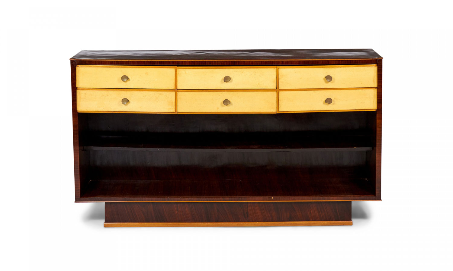 Monguzzi Carlo Figli Italian Art Deco Rosewood and Parchment Veneer Credenza