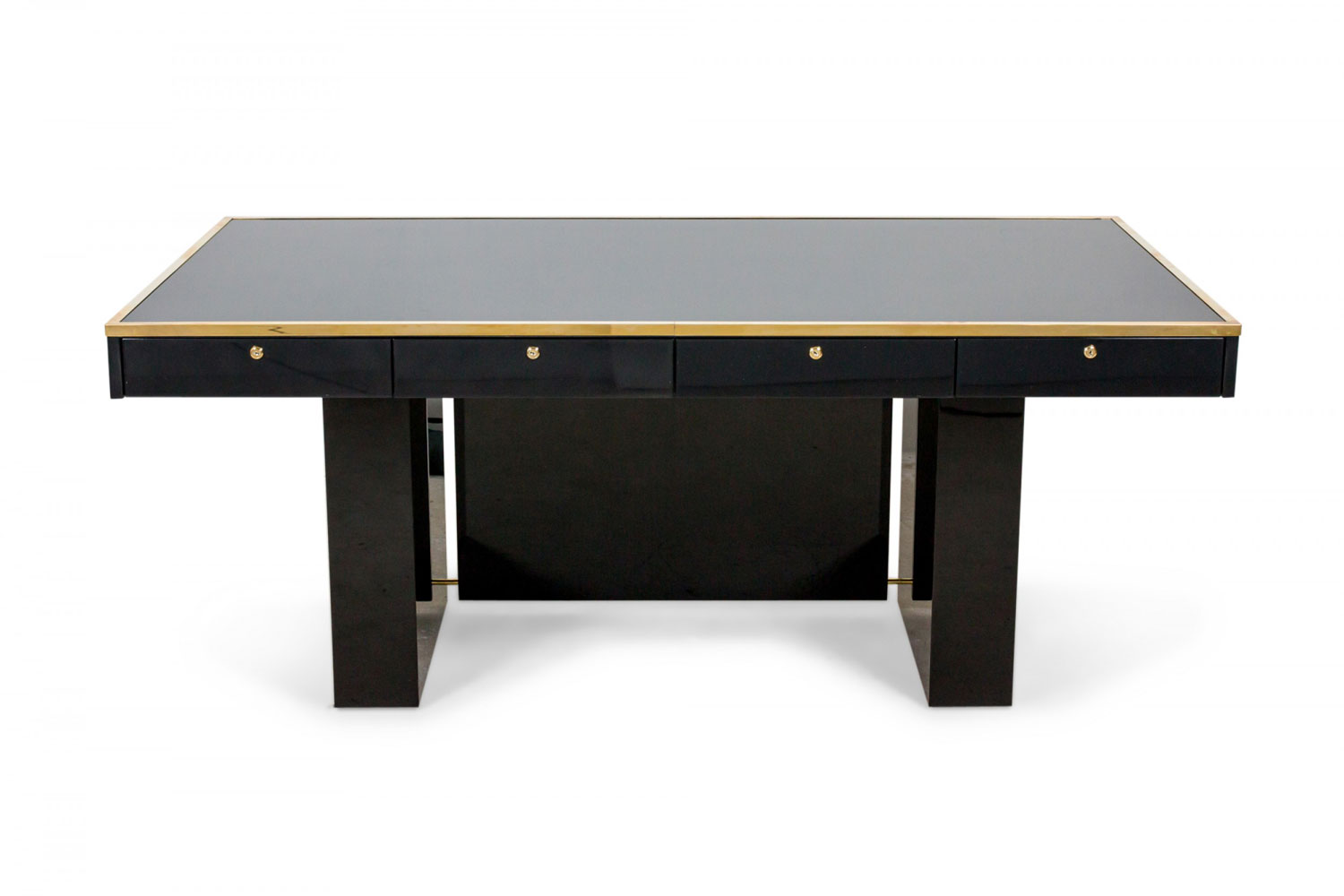 Italian mid century black lacquered desk