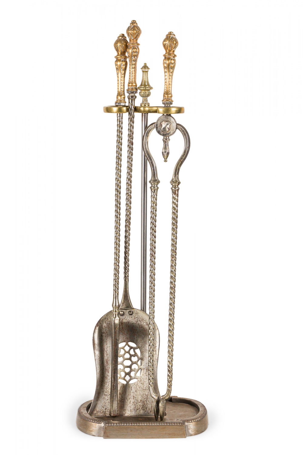 Set of Twisted Rope Design Iron Fire Tools