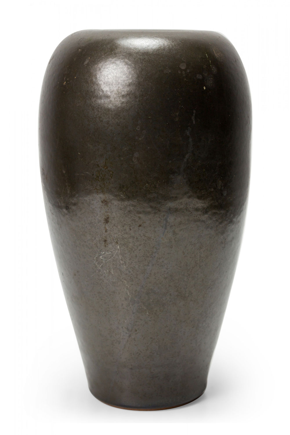 VEB KKF German Mid Century Dark Gray Metallic Glazed Ceramic Vase