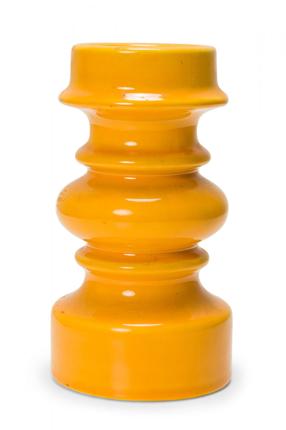 Gallo Mid Century Bright Yellow Glazed Candle Holder