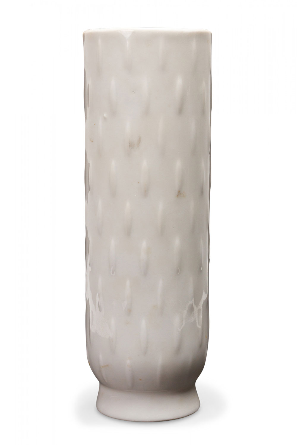 Schumann Artzberg Bavarian German Mid Century White Porcelain Raised Vertical Line Patterned Vase