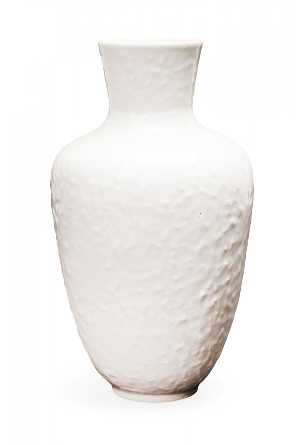 German Mid Century Textured White Porcelain Bouquet Vase 1