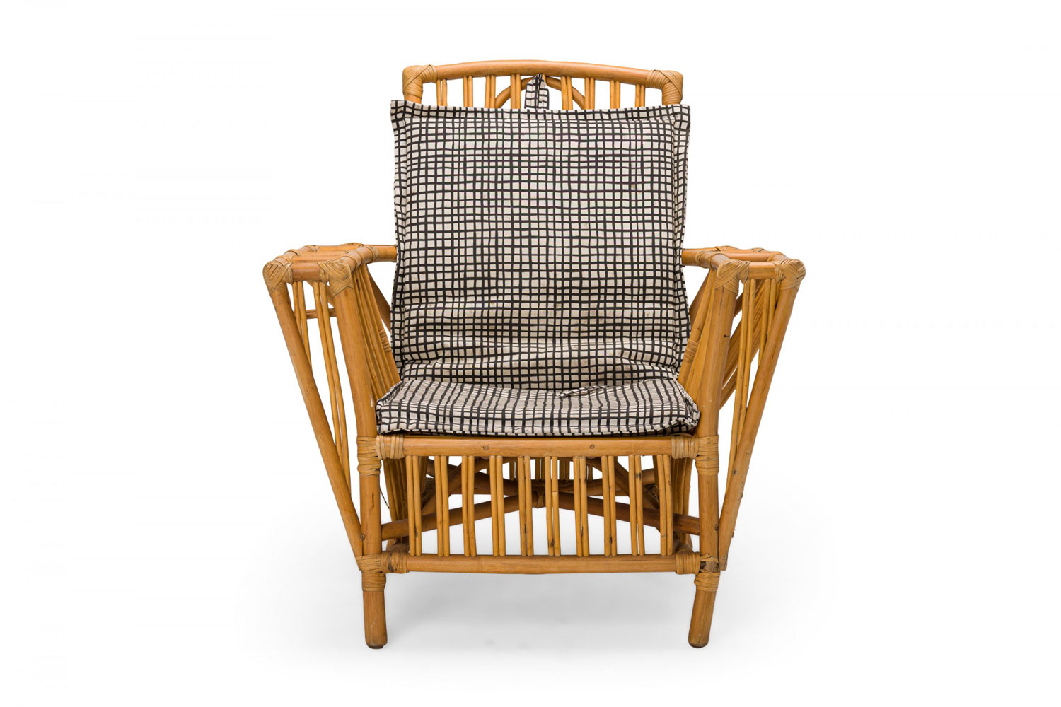 3 Rustic Light Split Reed and Rattan Lounge Armchairs