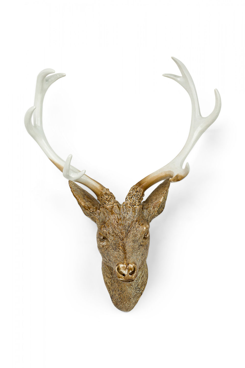 Rustic mounted resin buckhead sculpture