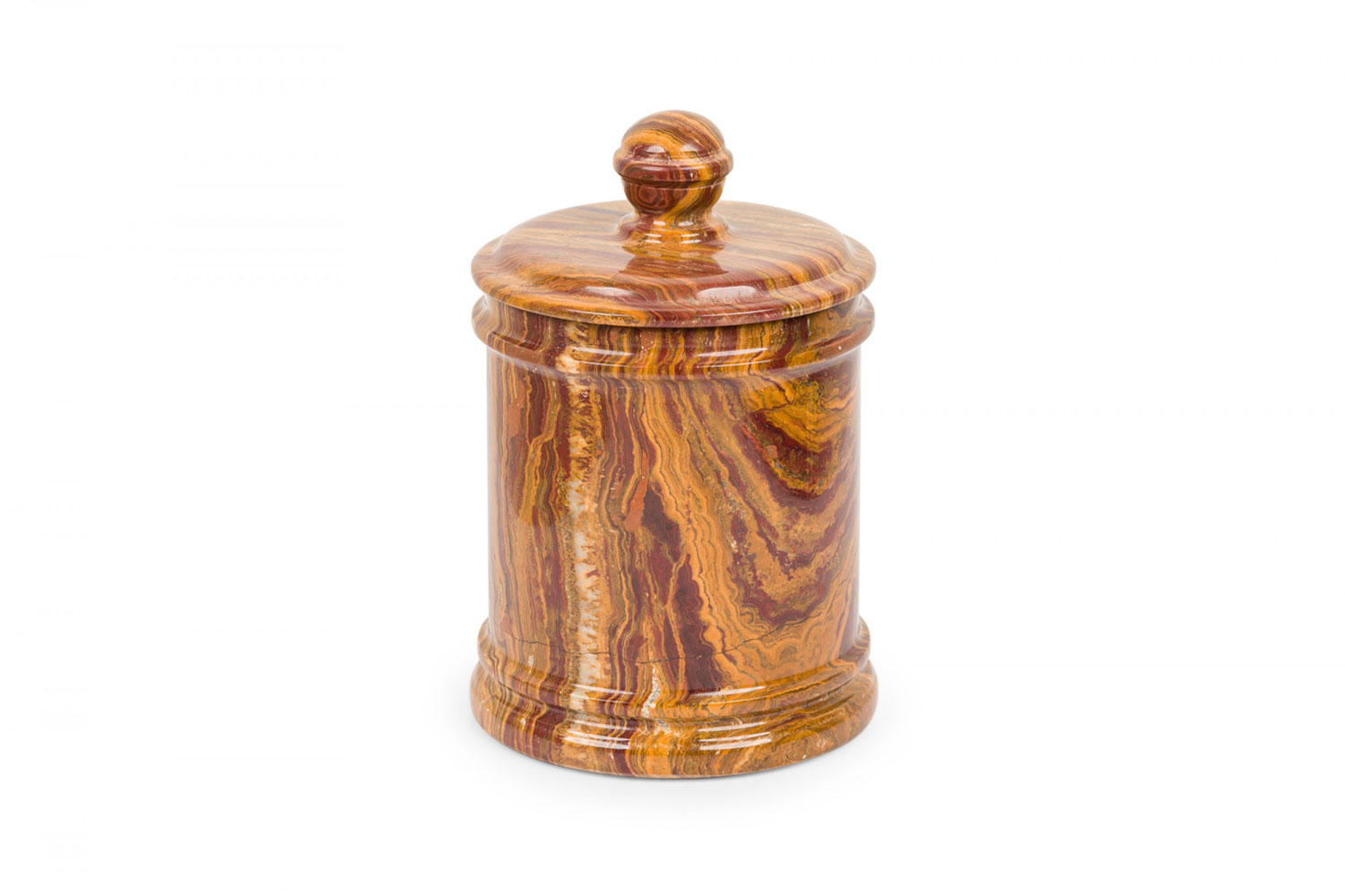 Victorian style brown lidded agateware jar