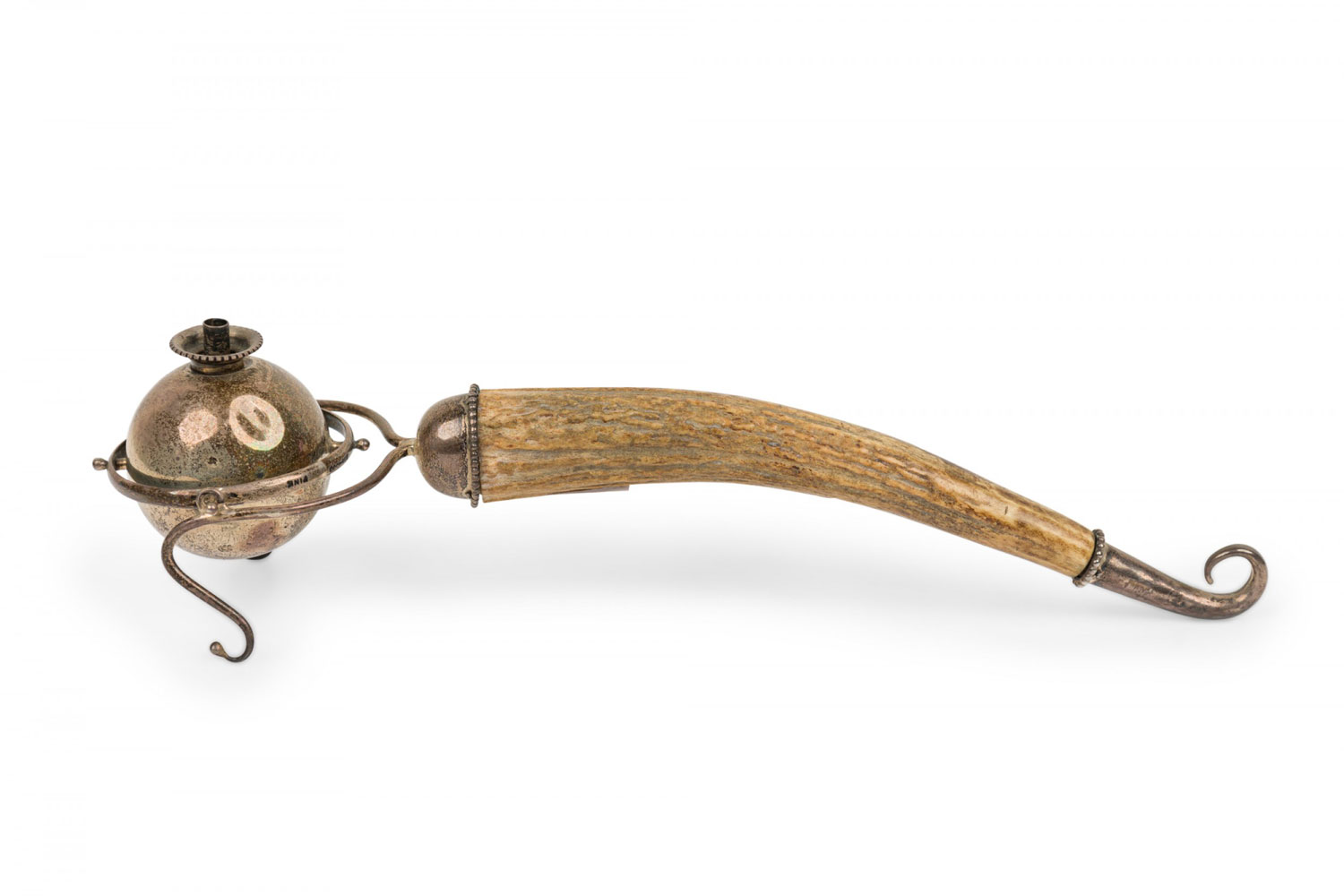 Rustic continental style horn and metal desk lighter