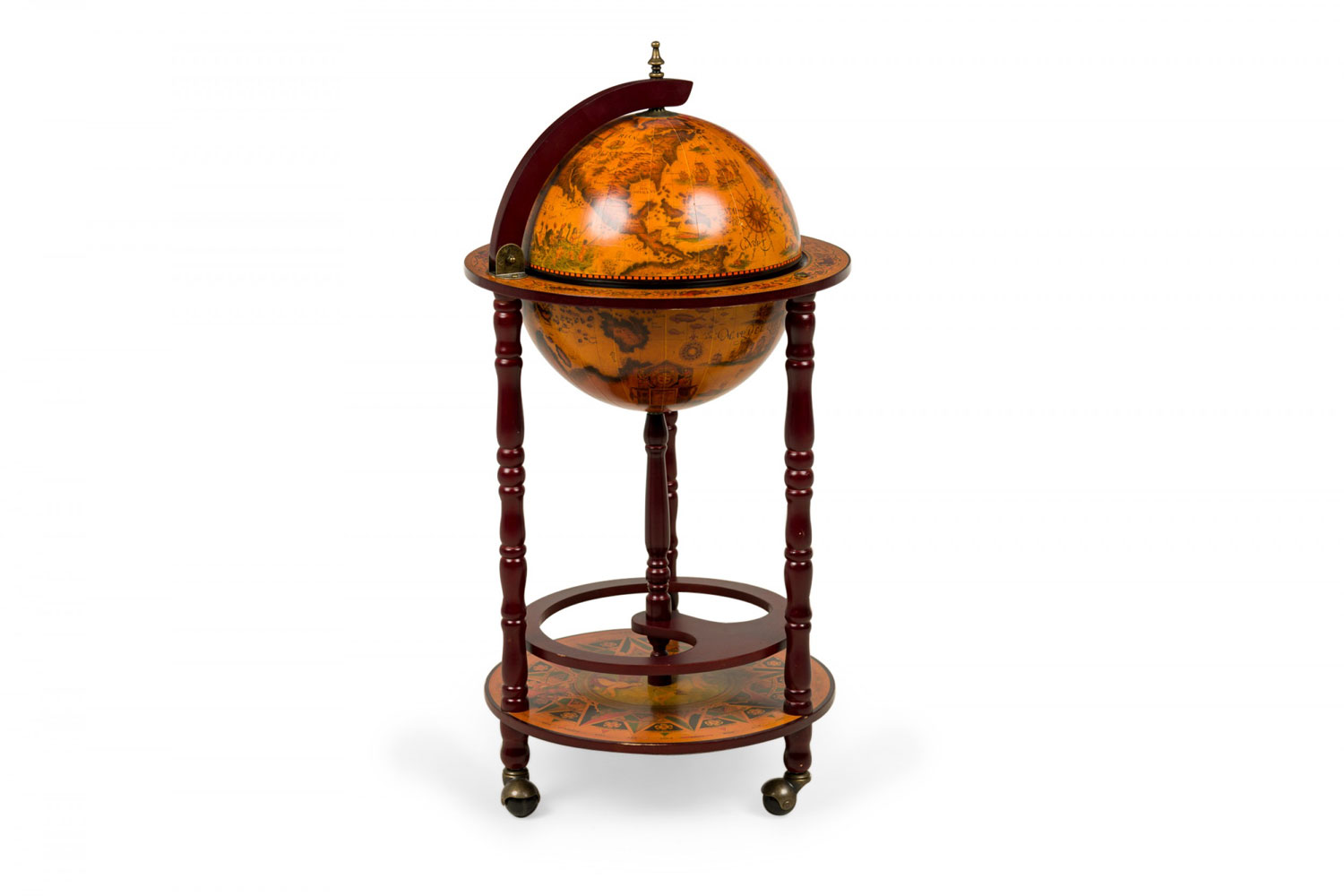 English regency style novelty mounted globe bar