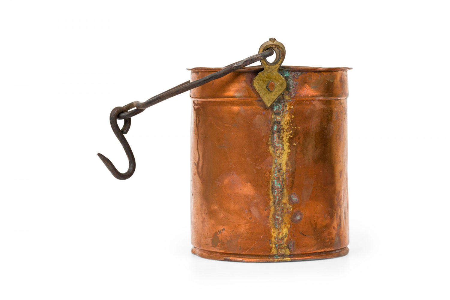 English victorian style copper fire bucket coal pail