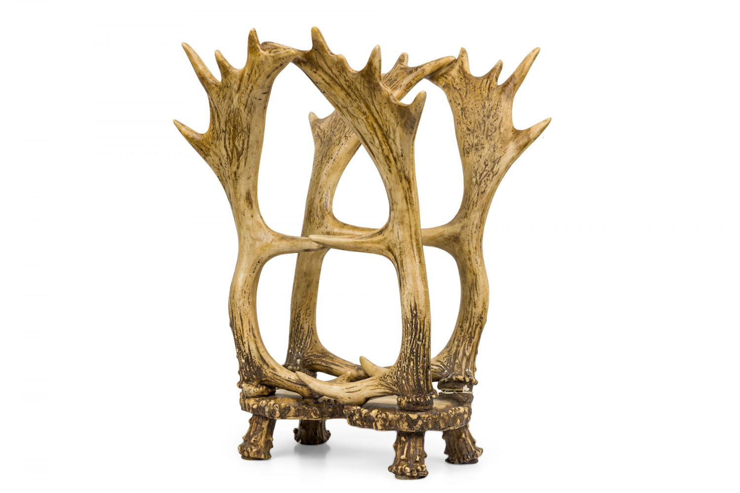 Rustic faux moose antler magazine rack