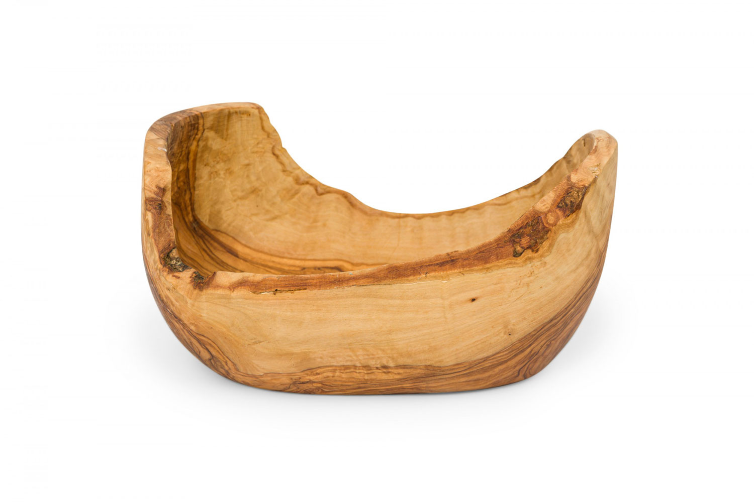 Rustic organic oval high sided olivewood bowl