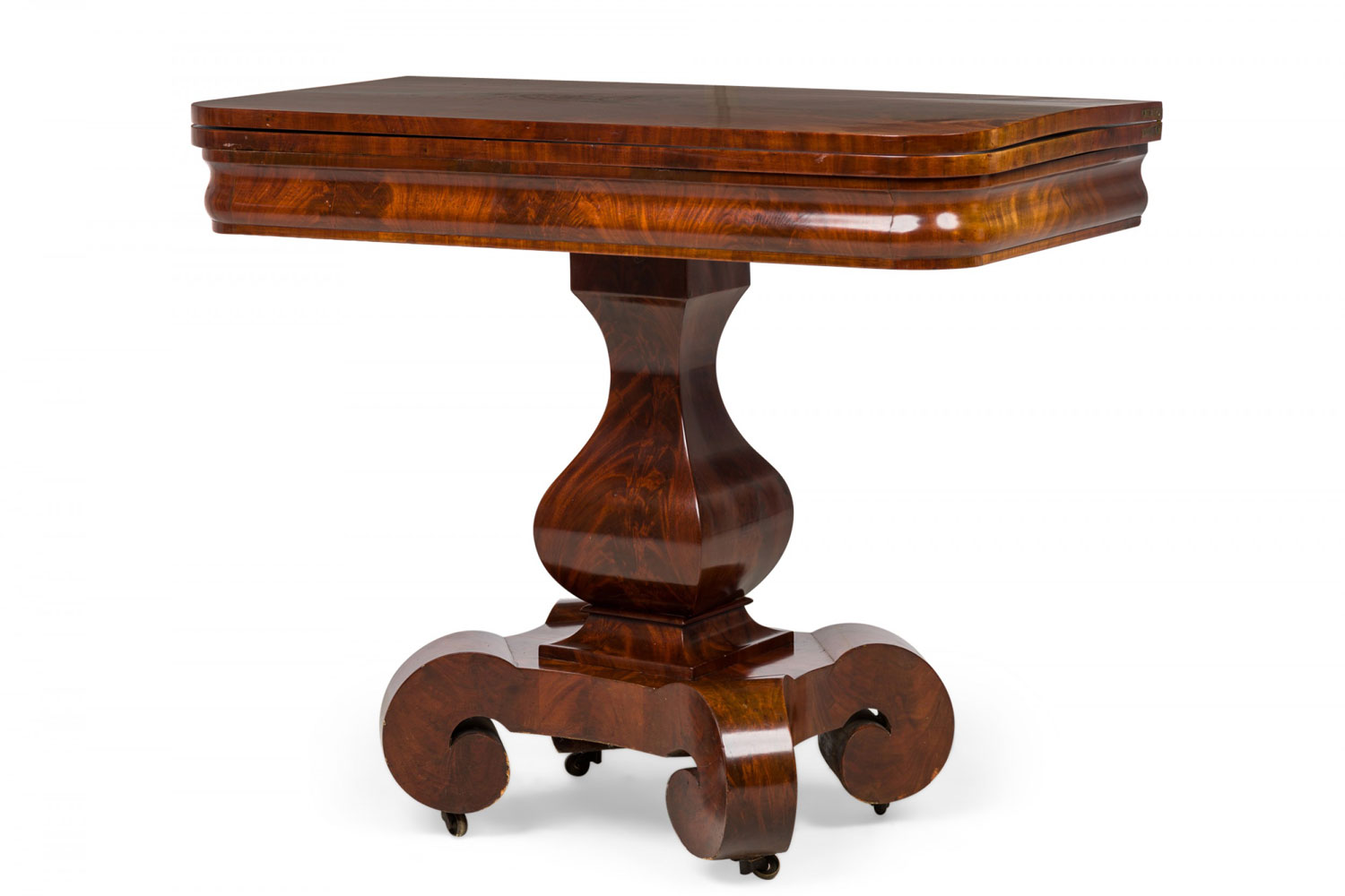 American empire expanding rectangular wood side table with mahogany veneer