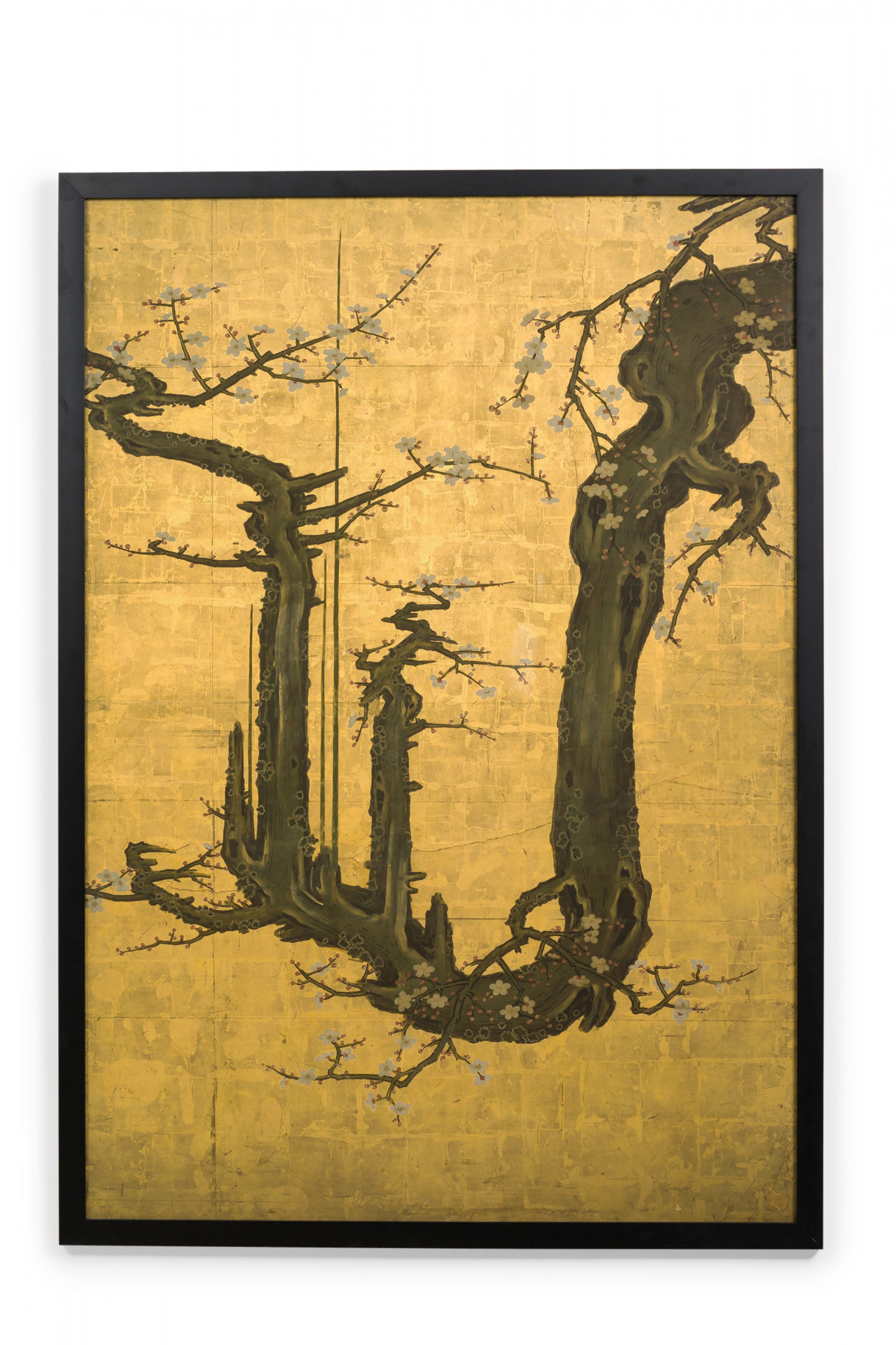 Framed contemporary japanese print triptych of an oil landscape